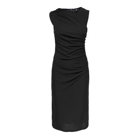 ONLY Amber ruching midi kjole - Black