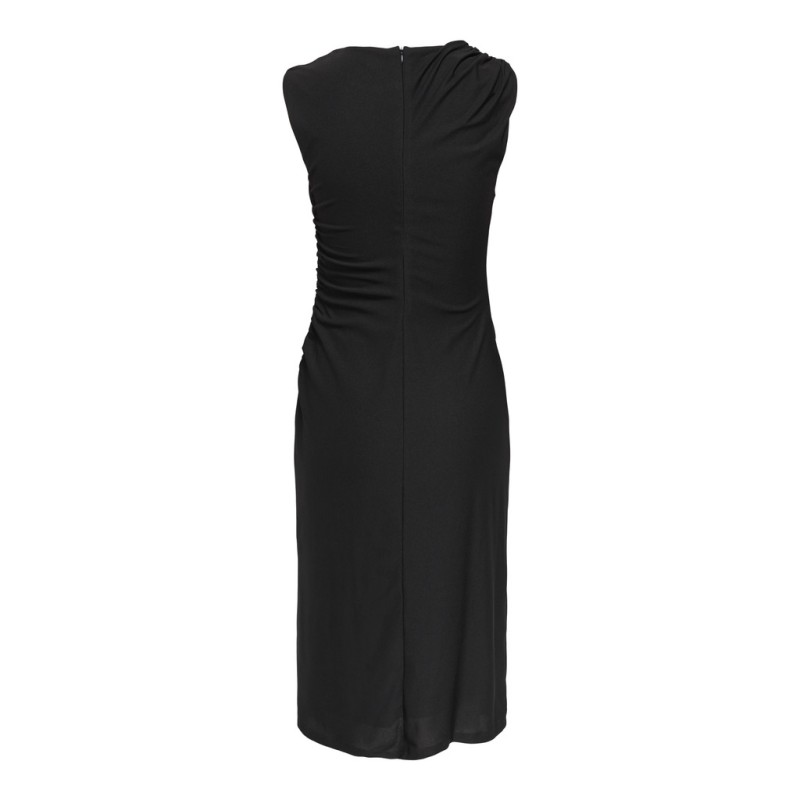 ONLY Amber ruching midi kjole - Black