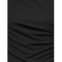 ONLY Amber ruching midi kjole - Black