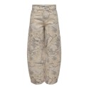 ONLY Taylor - Banu high waist barrel bukser - Oatmeal / Camo