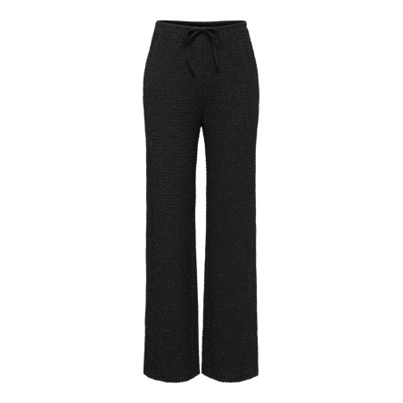 ONLY Milla glitter wide bukser - Black / Silver Lurex