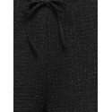ONLY Milla glitter wide bukser - Black / Silver Lurex