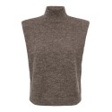 JDY Ditte shoulderpad strikvest - Chocolate Brown / Melange