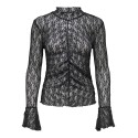 JDY Lala high neck lace bluse - Black