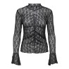JDY Lala high neck lace bluse - Black