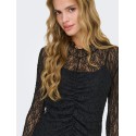 JDY Lala high neck lace bluse - Black