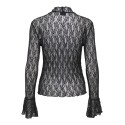 JDY Lala high neck lace bluse - Black