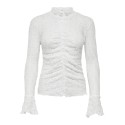 JDY Lala high neck lace bluse - Cloud Dancer