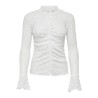 JDY Lala high neck lace bluse - Cloud Dancer