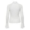 JDY Lala high neck lace bluse - Cloud Dancer
