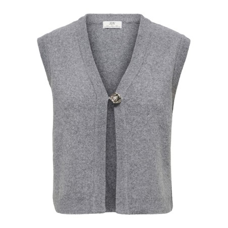 JDY Brilliant life onebutton strikvest - Medium Grey Melange