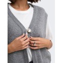 JDY Brilliant life onebutton strikvest - Medium Grey Melange
