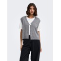 JDY Brilliant life onebutton strikvest - Medium Grey Melange