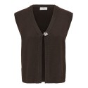 JDY Brilliant life onebutton strikvest - Coffee Bean / Melange