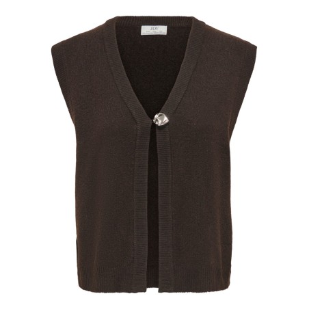 JDY Brilliant life onebutton strikvest - Coffee Bean / Melange