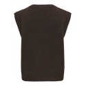 JDY Brilliant life onebutton strikvest - Coffee Bean / Melange