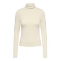 JDY Sissy high neck langærmet bluse - Oatmeal