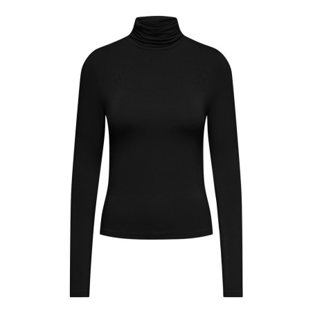 JDY Sissy high neck langærmet bluse - Black