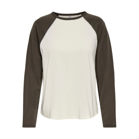 JDY Jeanett raglan contrast bluse - Antique White
