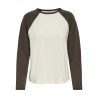 JDY Jeanett raglan contrast bluse - Antique White