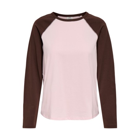 JDY Jeanett raglan contrast bluse - Chalk Pink