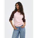 JDY Jeanett raglan contrast bluse - Chalk Pink