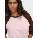 JDY Jeanett raglan contrast bluse - Chalk Pink