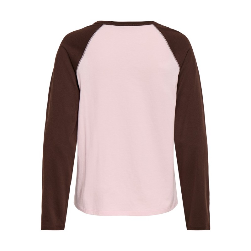JDY Jeanett raglan contrast bluse - Chalk Pink