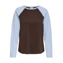 JDY Jeanett raglan contrast bluse - Coffee Bean