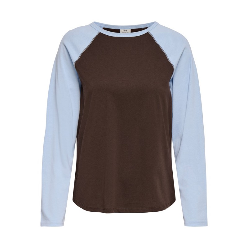 JDY Jeanett raglan contrast bluse - Coffee Bean