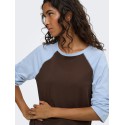 JDY Jeanett raglan contrast bluse - Coffee Bean