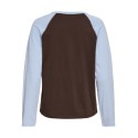 JDY Jeanett raglan contrast bluse - Coffee Bean
