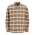 JACK & JONES PLUS Stanley flannel langærmet skjorte - Walnut