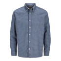 JACK & JONES JUNIOR Stanley flannel langærmet skjorte - Estate Blue
