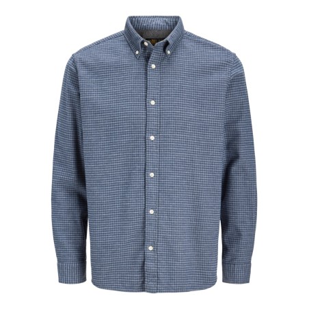 JACK & JONES JUNIOR Stanley flannel langærmet skjorte - Estate Blue