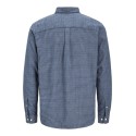 JACK & JONES JUNIOR Stanley flannel langærmet skjorte - Estate Blue