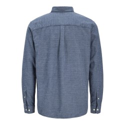 JACK & JONES JUNIOR Stanley flannel langærmet skjorte - Estate Blue