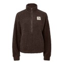 PIECES Katty high neck half zip teddyjakke - Hot Fudge