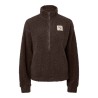 PIECES Katty high neck half zip teddyjakke - Hot Fudge