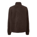 PIECES Katty high neck half zip teddyjakke - Hot Fudge