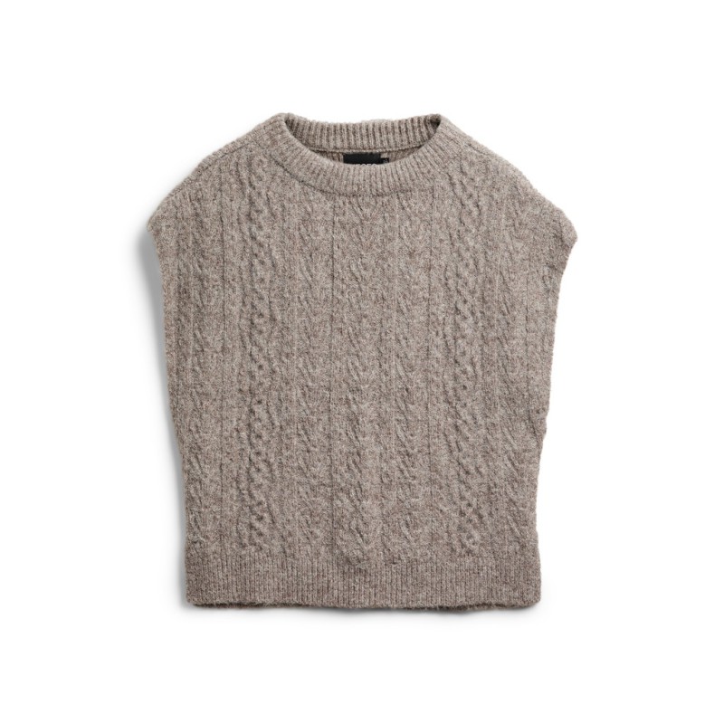 PIECES Nosie poncho - Fossil