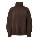 PIECES Malou rollneck striktrøje - Hot Fudge / Melange