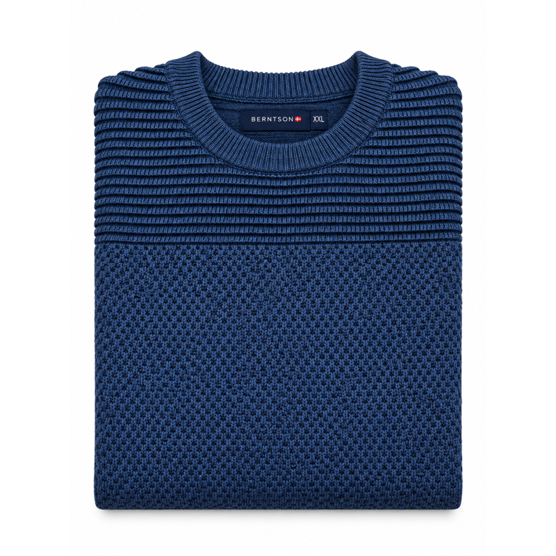 BERTNSON Striktrøje - Navy
