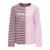 ONLY Lava half striped langærmet bluse - Chalk Pink