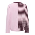 ONLY Lava half striped langærmet bluse - Chalk Pink