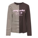 ONLY Lava half striped langærmet bluse - Black Coffee
