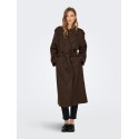 ONLY Dear-Trillionlong belt frakke - Chocolate Brown / Melange