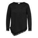 ONLY CARMAKOMA Alba assymetric lace bluse - Black