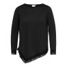 ONLY CARMAKOMA Alba assymetric lace bluse - Black
