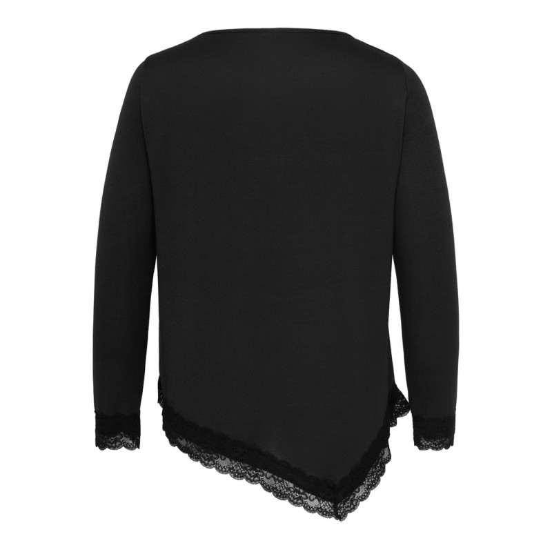 ONLY CARMAKOMA Alba assymetric lace bluse - Black